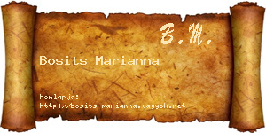Bosits Marianna névjegykártya